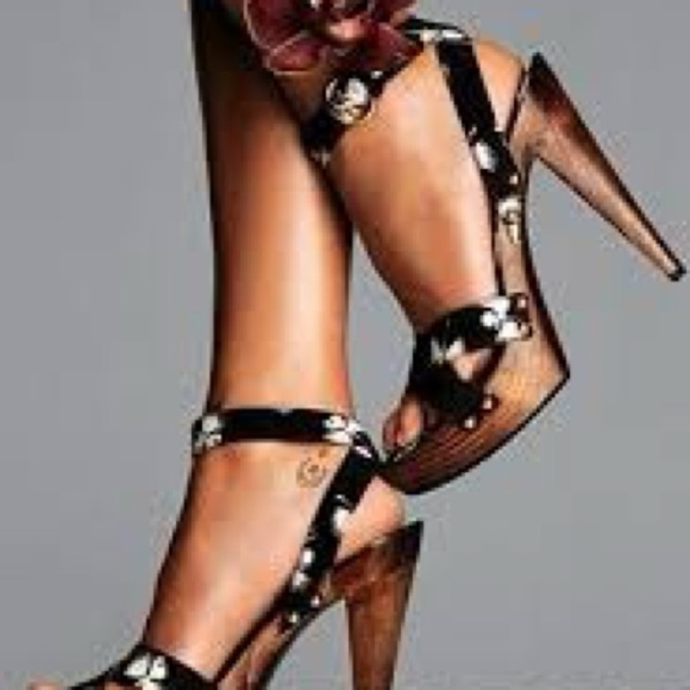 Gucci Brown and White Feather Pattern Sandals - Picture 4 of 10